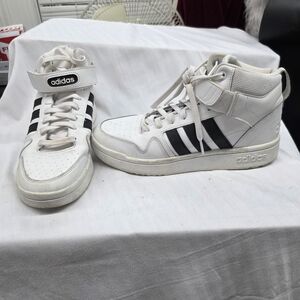 Adidas White and Black High-Top Shoes